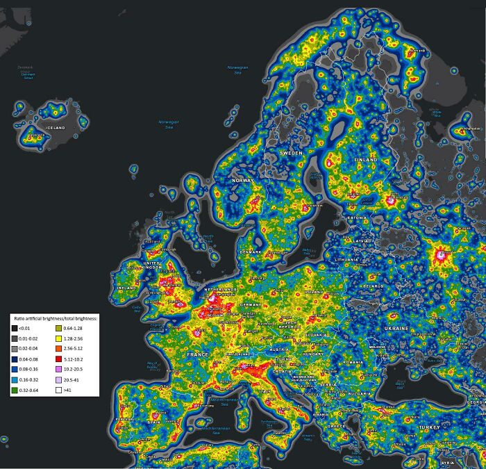 Light Pollution Map Of Europe