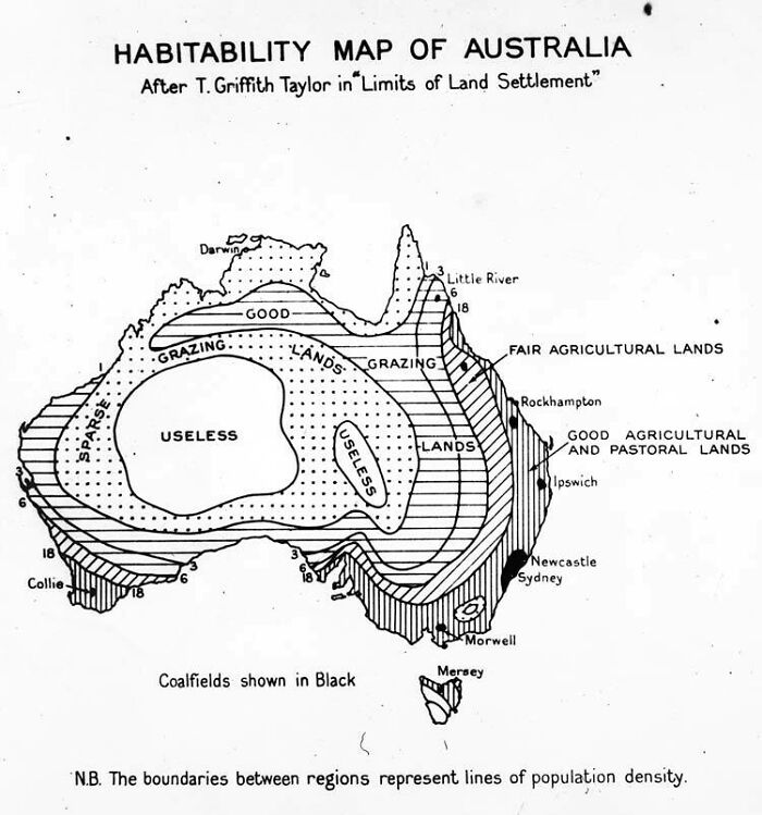 Habitability Map Of Australia From 1946