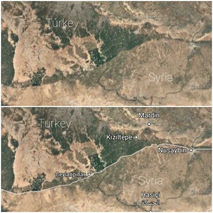 It Visible Difference Between Turkey And Syria Territory