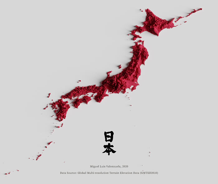 Topography Of The Land Of The Rising Sun (Nihon)