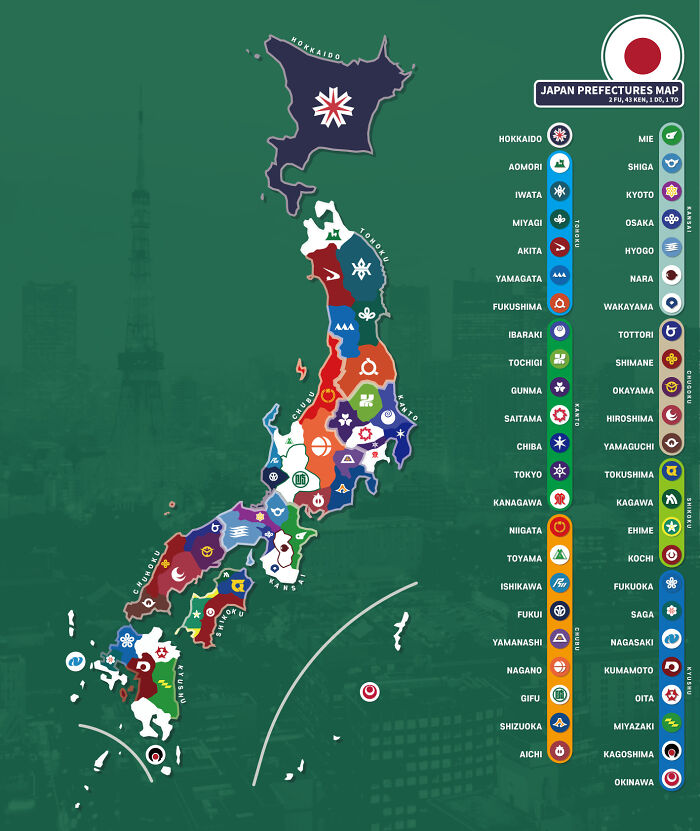 Prefectures Map Of Japan