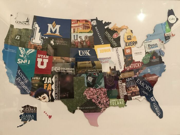 I Got College Mail From Every State And Made A Map Of The USA Out Of It!