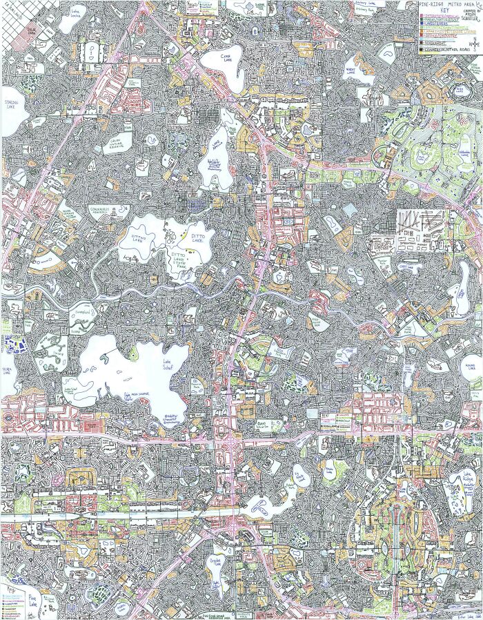 My Huge Drawing Of A Fictional Metro Area, Scanned In So You Can See All The Details!