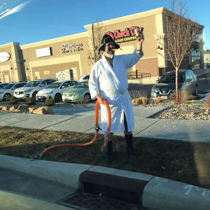 A Local Guy In My Town Dresses Up As Cousin Eddie And Stands On A Busy Corner To Wave At Passing Cars. Legend