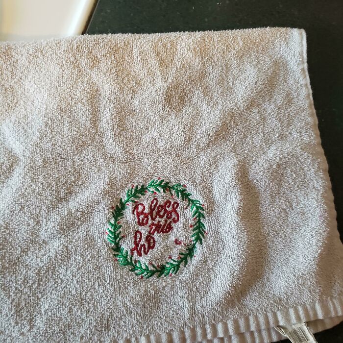 The Letters On My Holiday Bathroom Towel Wore Off