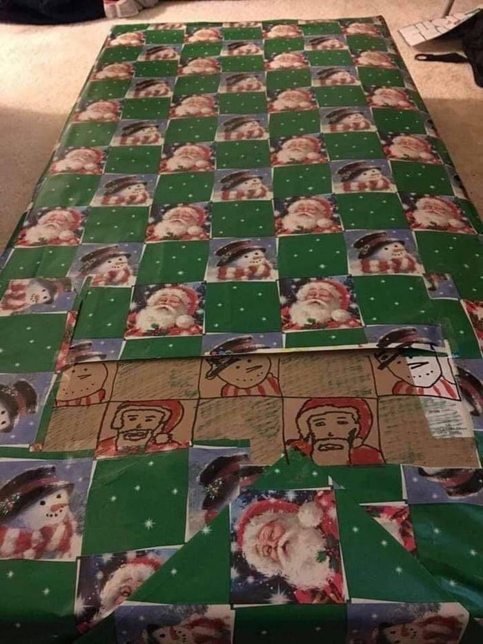 There Was An Attempt To Wrap A Gift For Christmas