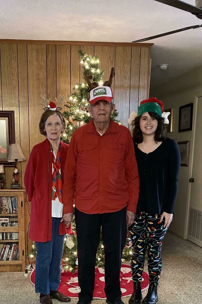 I Moved In With My Grandparents And Decided We Would Be Sending Out Christmas Cards This Year. We Make The Perfect Team