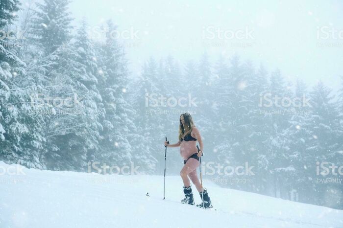 I Think I’ll Go Snow Skiing In A Bikini; Ya Know, Since I’m Pregnant And All