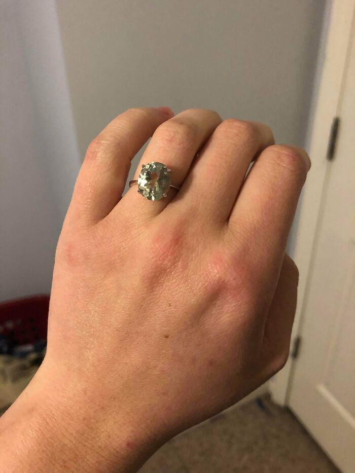 I Was Told This Was A Green Amethyst, And Haggled To $42. Took It To A Jeweler To Have It Appraised—it’s A Rare Green Diamond, 4.4 Ctw, Over 100 Years Old, Conservatively Worth More Than $8k