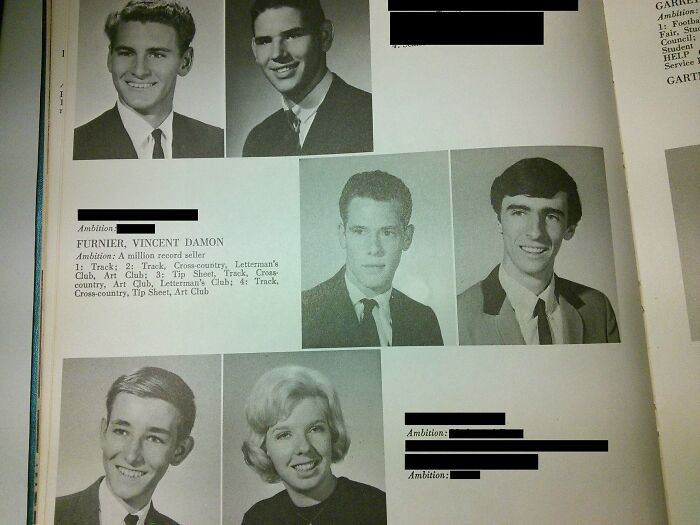 We Got This Yearbook At Our Thrift Store. In Flipping Through It Noticed This Guy's Senior Ambition: "A Million Seller Record". I Wondered If He Had Achieved It. Turns Out He Did