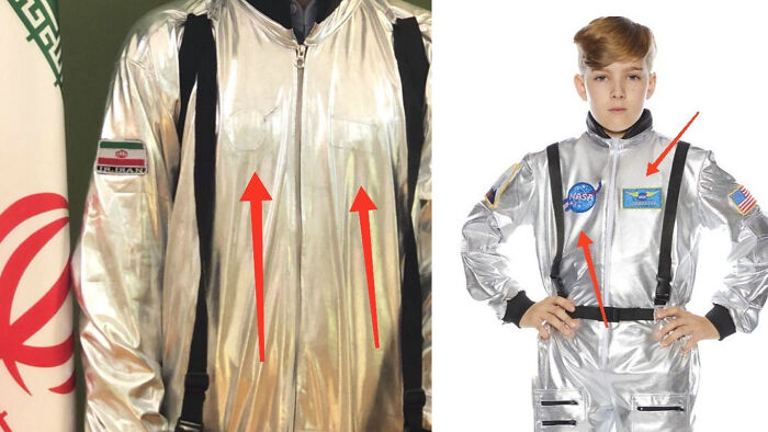The New Official Iranian "Space Suit" Is A Halloween Custome Knock-Off With Labels Pulled Off!!