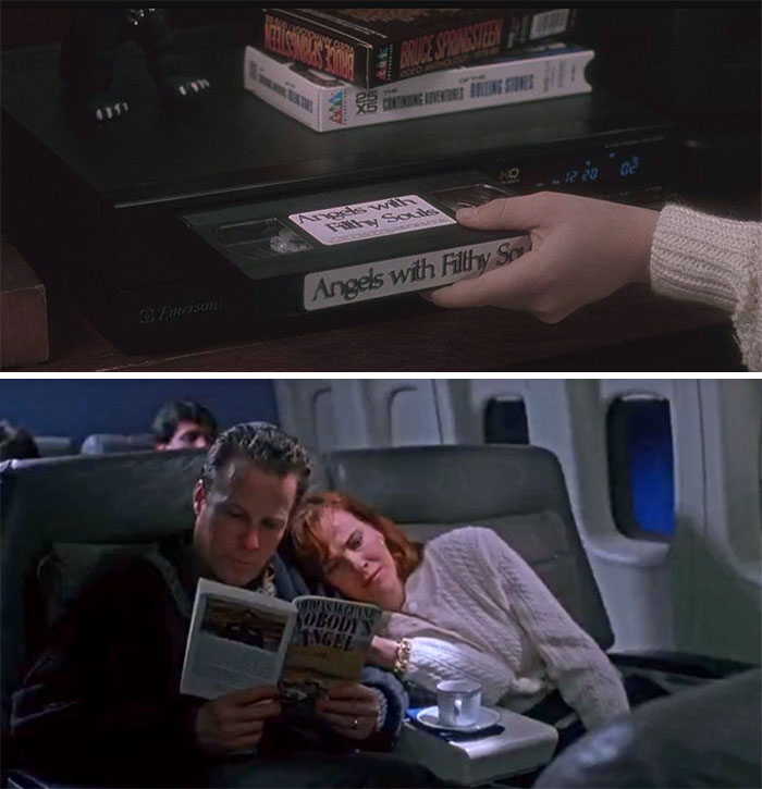 In Home Alone, Kevin Watches The Movie Angel's With Filthy Souls. In The Very Next Scene, After He Yells For His Mom, Peter Is Reading A Book Called Nobody's Angel