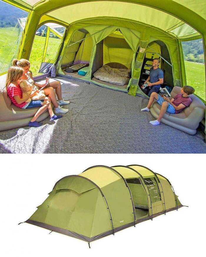 This Giant Family Tent Has Private Bedroom Compartments And A Full Living Area!