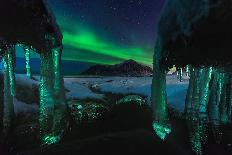 “Lofoten Ice Lights” By Dennis Hellwig