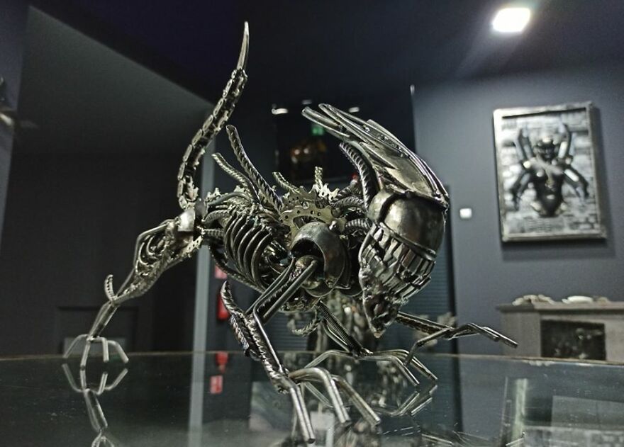 Amazing Metal Sculptures Of Chappie And Other Heroes Inspired By Movie Characters (40 Pics)