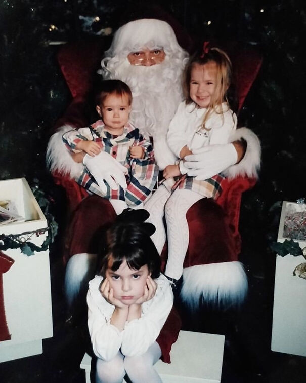 I Was Angry Because I Didn't Get To Sit On Santa's Lap. My Sisters Had Mixed Feelings About This Privilege. Meanwhile, Santa Was Dead Inside