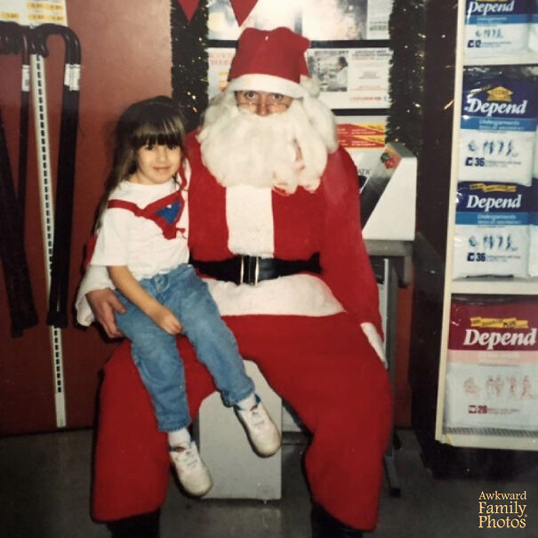 The Santa Display Was Sad, And Santa Looks Even Sadder. I Found This Pic Of Me With Santa And Couldn’t Help But Notice The Surroundings And His Miserable Look