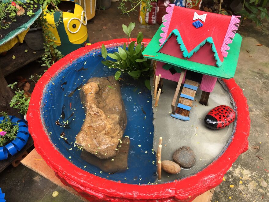 Baby Turtles Rescued And Build Amazing DIY Indoor Turtles And Fishes Pond From Basket And Cement