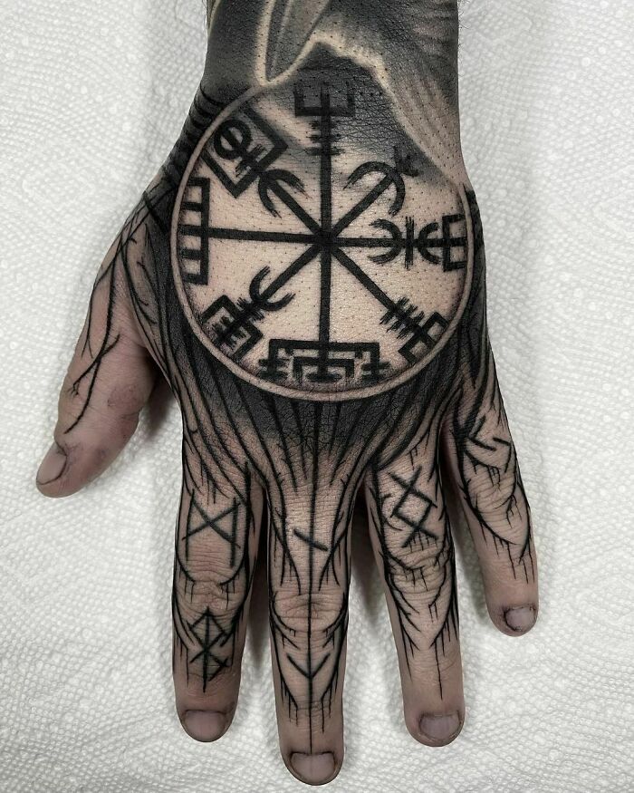 Vegvísir And Some Black Metal Freehand Jammers For My Warrior Babe
