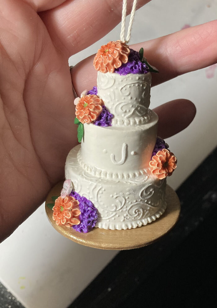 I Make Miniature Wedding Cake Replicas, This Is The Last One I Finished.