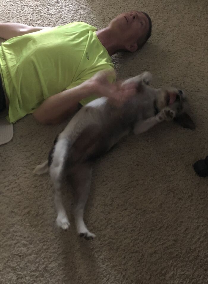 My Dad And Lucy After Their Workout
