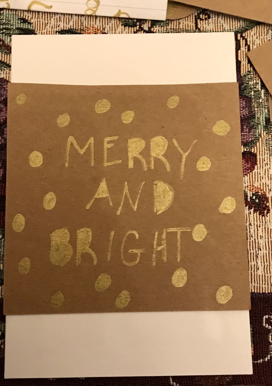 I Made Christmas Cards From Home Art Supplies