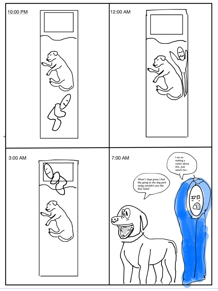 I Made A Comic About My Bed Problems With Me And My Dog.