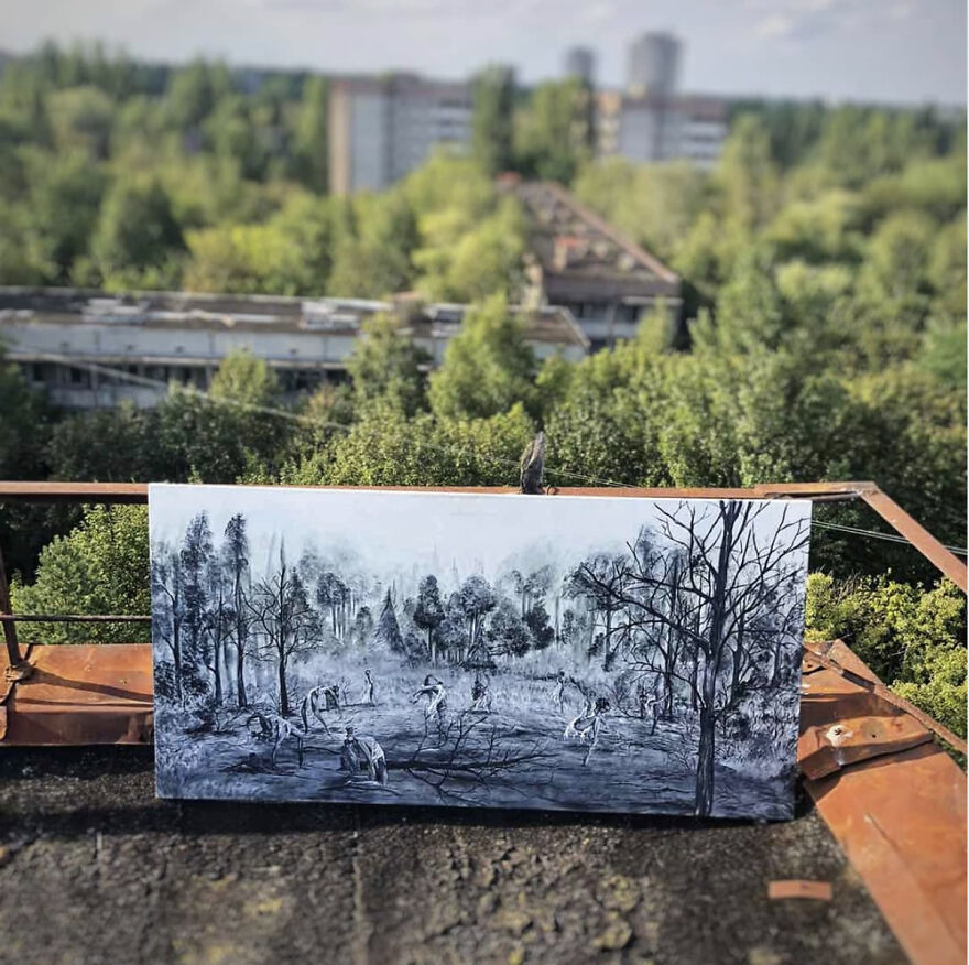 My Sister Created A Series Of Paintings About Chernobyl, Where She Works