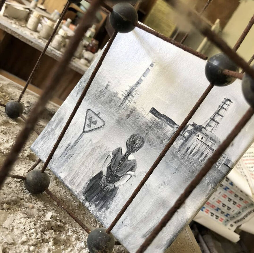 My Sister Created A Series Of Paintings About Chernobyl, Where She Works