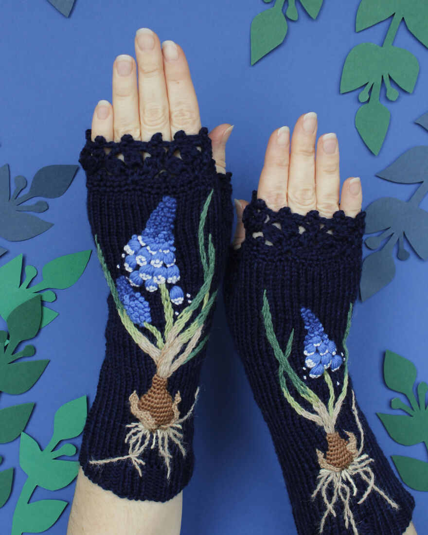 I Borrow Ideas From Nature And Create Unique Gloves With Nature-Inspired Embroidery