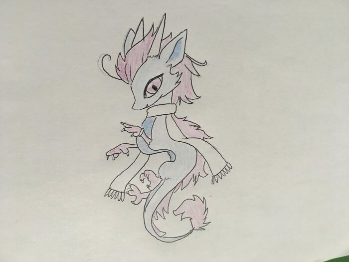Trans Flag Inspired Baby Dragon