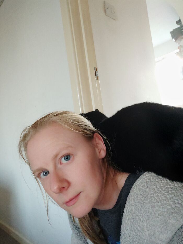 This Is How My Cat Ralph Likes To Sit On Me
