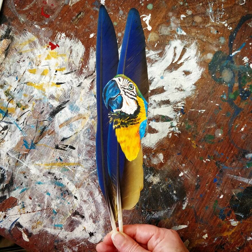 I'm Surviving Lockdown By Painting On Feathers