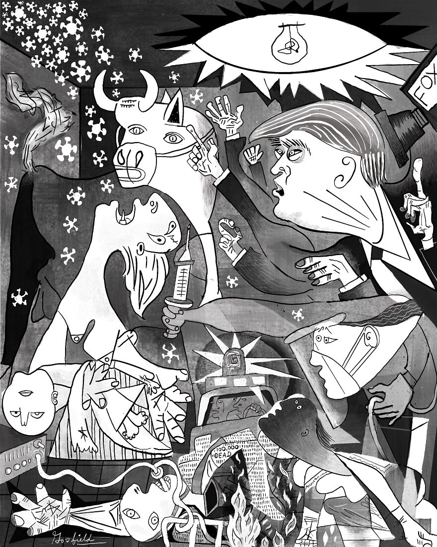 April 30: Over A Million Confirmed Cases Of Covid In The Us. Coronica! Based On Picasso’s Great Painting Guernica.