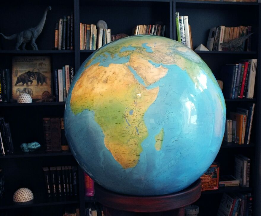 I Create Large Earth Globes From Gypsum And Natural Pigments (16 Pics)