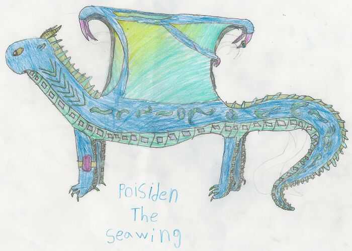 'poisiden', An Original Creation By My 9 Yo, Who's Obsessed With Wings Of Fire