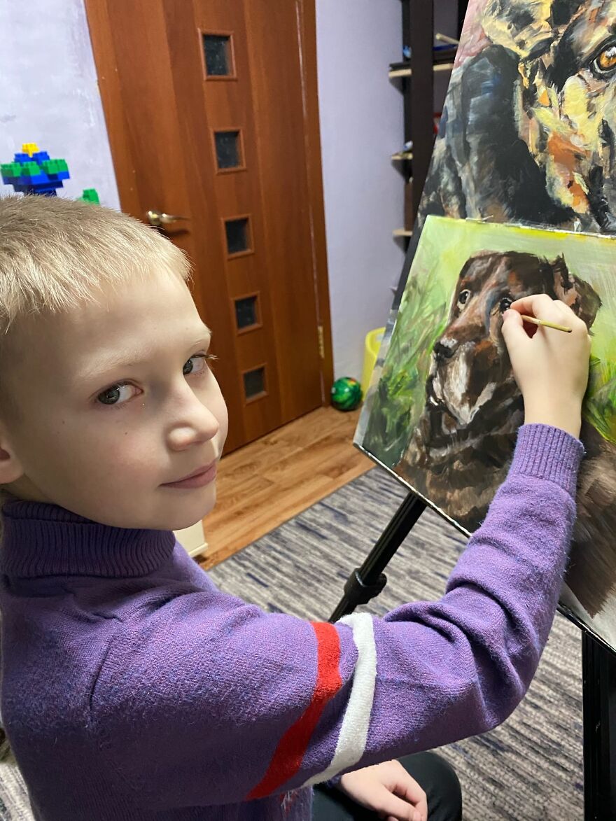 10-Year-Old Kid Donates His Drawings To Help Animals In Need, And Now He's Opened His Own Arts Center