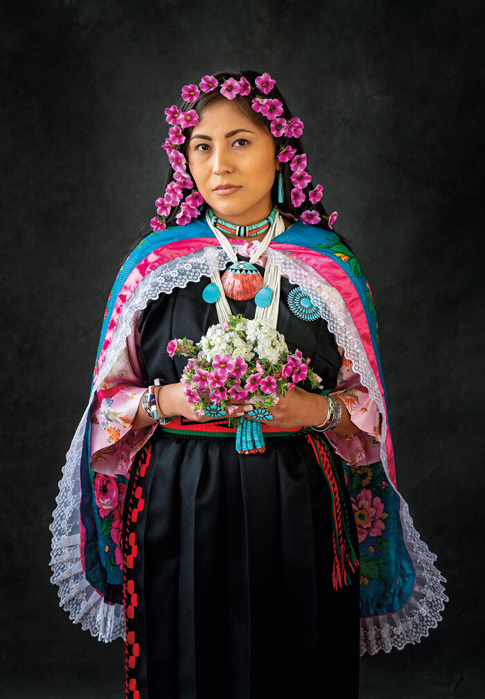 Tanysha With Flowers In Her Hair, Keres, Kewa Pueblo