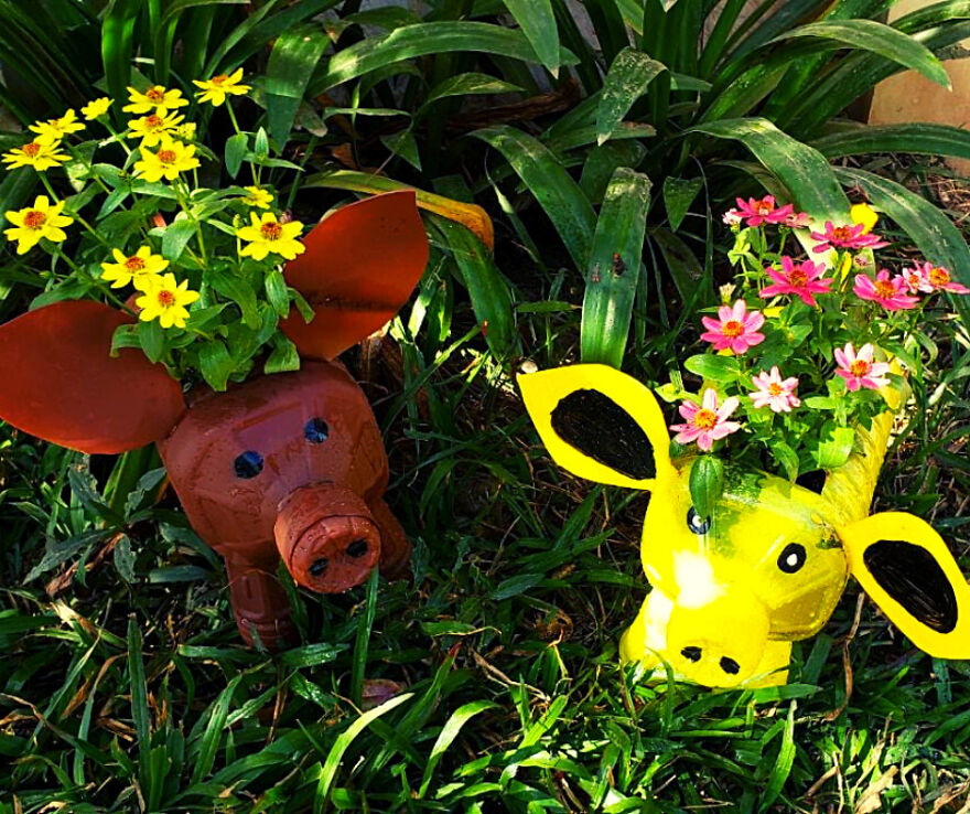How To Recycle Plastic Bottles Into Pig Planter Pots For Small Garden | Craft Yours