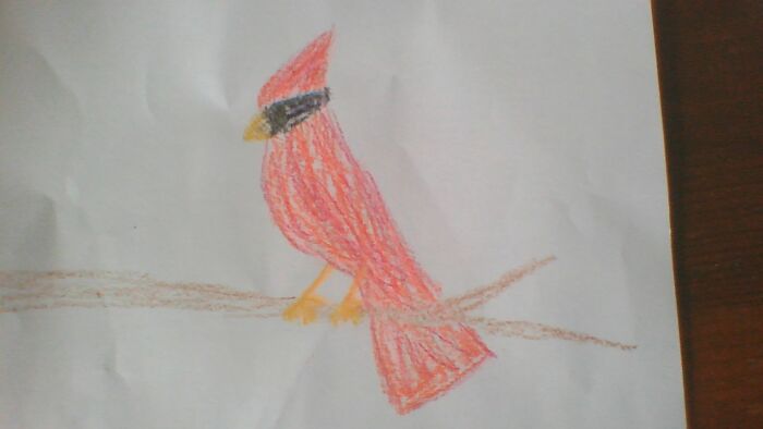 Cardinal In Crayon- Not My Best Work But I Still Like It!