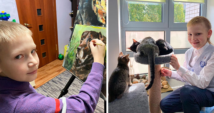 10-Year-Old Kid Donates His Drawings To Help Animals In Need, And Now He’s Opened His Own Arts Center