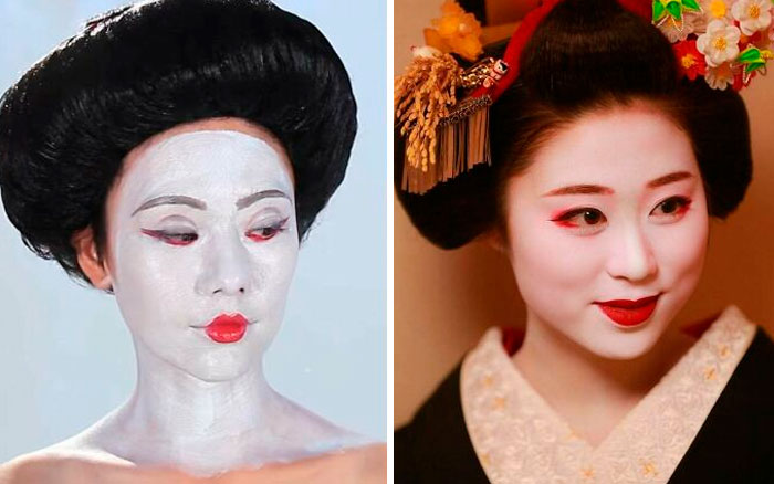 Buzzfeed's Geisha Makeup vs. Actual Geisha Makeup
