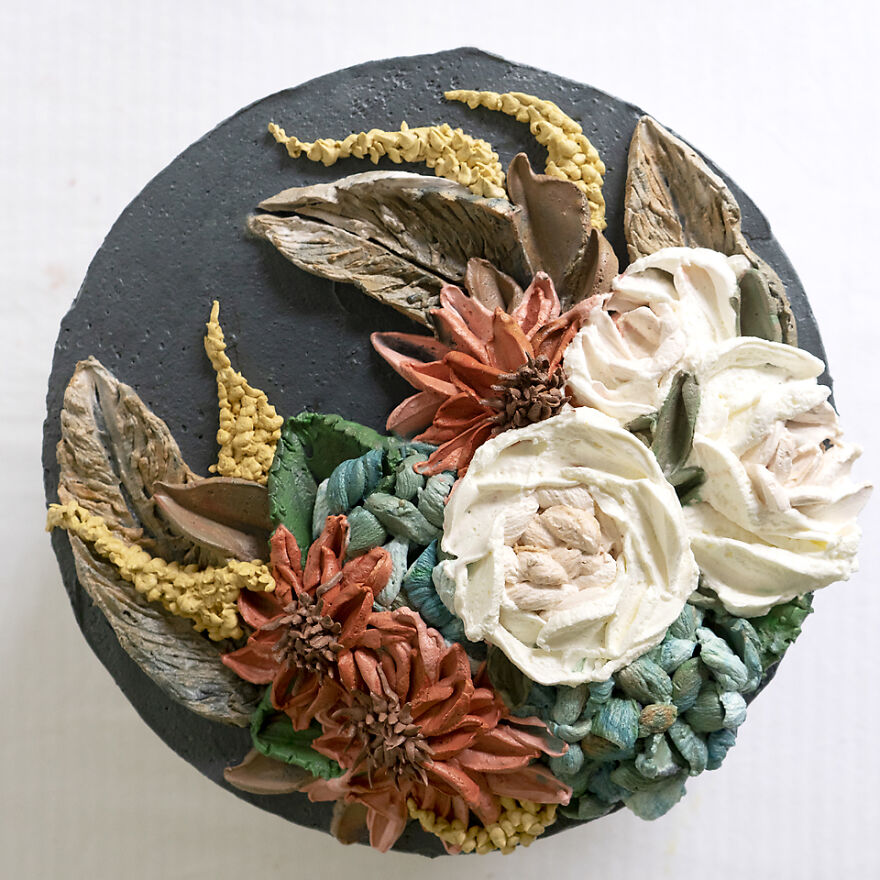 Whipped Cream Feathers Cake