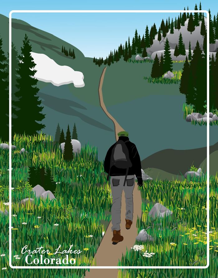 Vector Drawing In Ai Of An Actual Picture While Hiking. My First One.