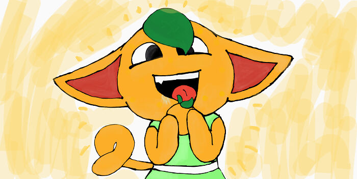 This Is Tangy The Animal Crossing Cat. Tangy Eats Oranges :d.