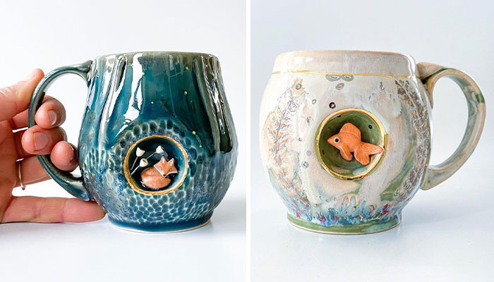 These 31 Brilliant Mugs Have Small Side Nooks Where Tiny Animal Sculptures Live