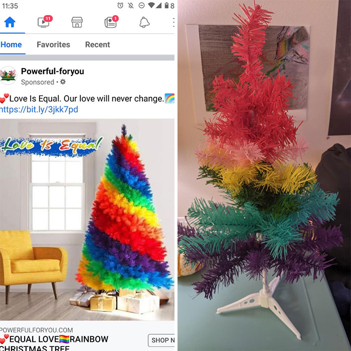 I Ordered A 6ft Tall Rainbow Tree From A Facebook Ad And This Is What Showed Up. I'm Crying From Laughing So Hard, I've Never Had This Happen In Real Life