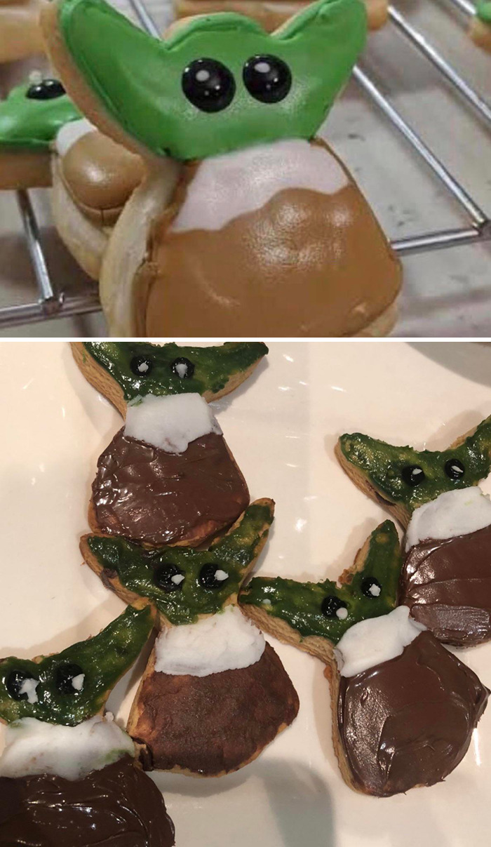 My Annual Christmas Cookie Fail Ladies And Gentleman. Note To Self: Don’t Feed Baby Yoda/Grogu Cookies After Midnight