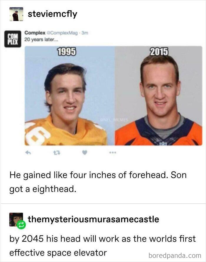 How Many Years Until His Forehead Reaches Space