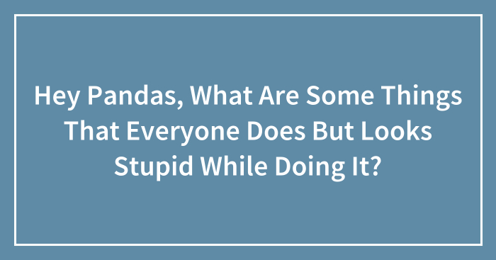 Hey Pandas, What Are Some Things That Everyone Does But Looks Stupid While Doing It? (Closed)